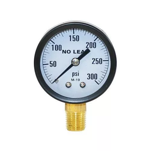 0-300 LB. PRESSURE GAUGE- NO LEAD, CAN BE USED FOR AIR, WATER, STEAM, AND OTHER PRESSURE APPLICATIONS.