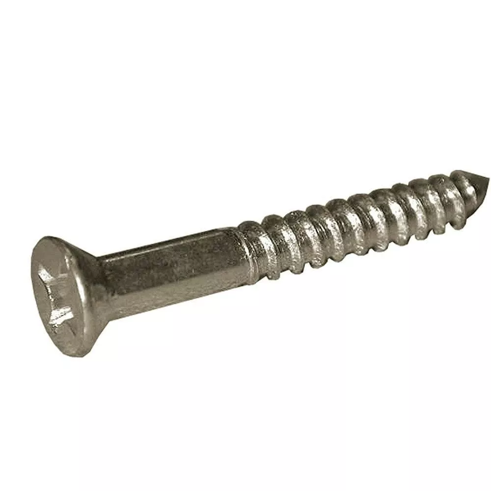 #12 x 1-1/2" Flat Phillips Head Brass Wood Screws, 100 pcs.