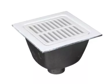 Zurn FD2375 12" x 12" x 6" Deep, 4" No-Hub Body Floor Sink w/ Dome Strainer