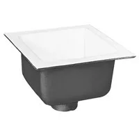 Zurn FD2375-NH3-F 12" x 12" Acid Resisting Enamel Coated Floor Sink with 3" No-Hub Connection and 6" Sump Depth