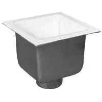 Zurn FD2376 12" x 12" x 8" Deep, 4" No-Hub Body Floor Sink w/ Full Grate
